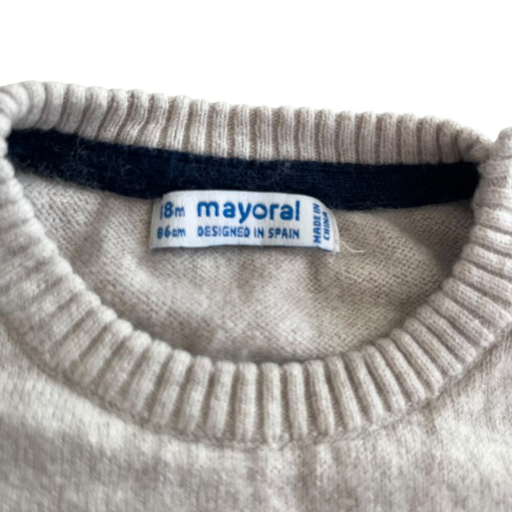 Mayoral Boys Tan argyle Wool Blend Sweater size 18 months - Picture 2 of 5